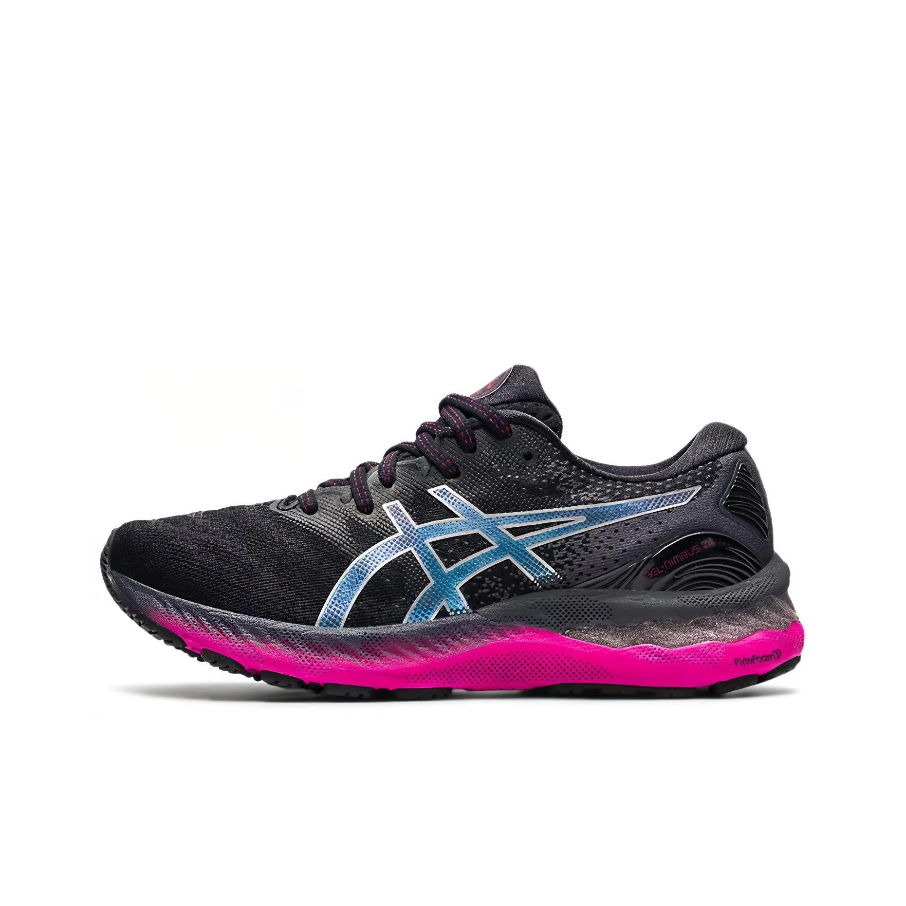 Asics Гель Nimbus 23 Устойчивый к истиранию Дышащий Низкий Топ Повседневные Беговые кроссовки Женские Серый Черный Синий