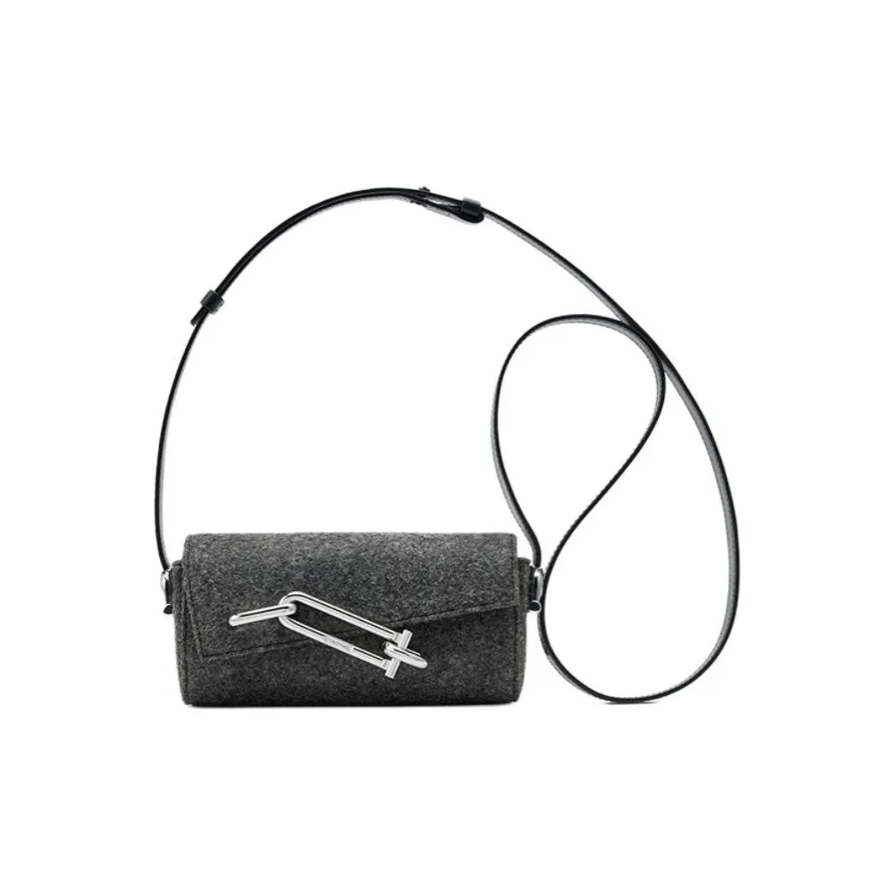 TAD FAB Wool Shoulder Bag Small Size Women's Gray