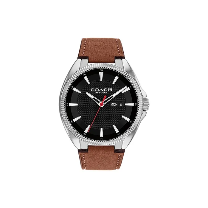 COACH JACKSON Collection Мужские часы Кварцевый механизм Кожаный ремешок Черный циферблат