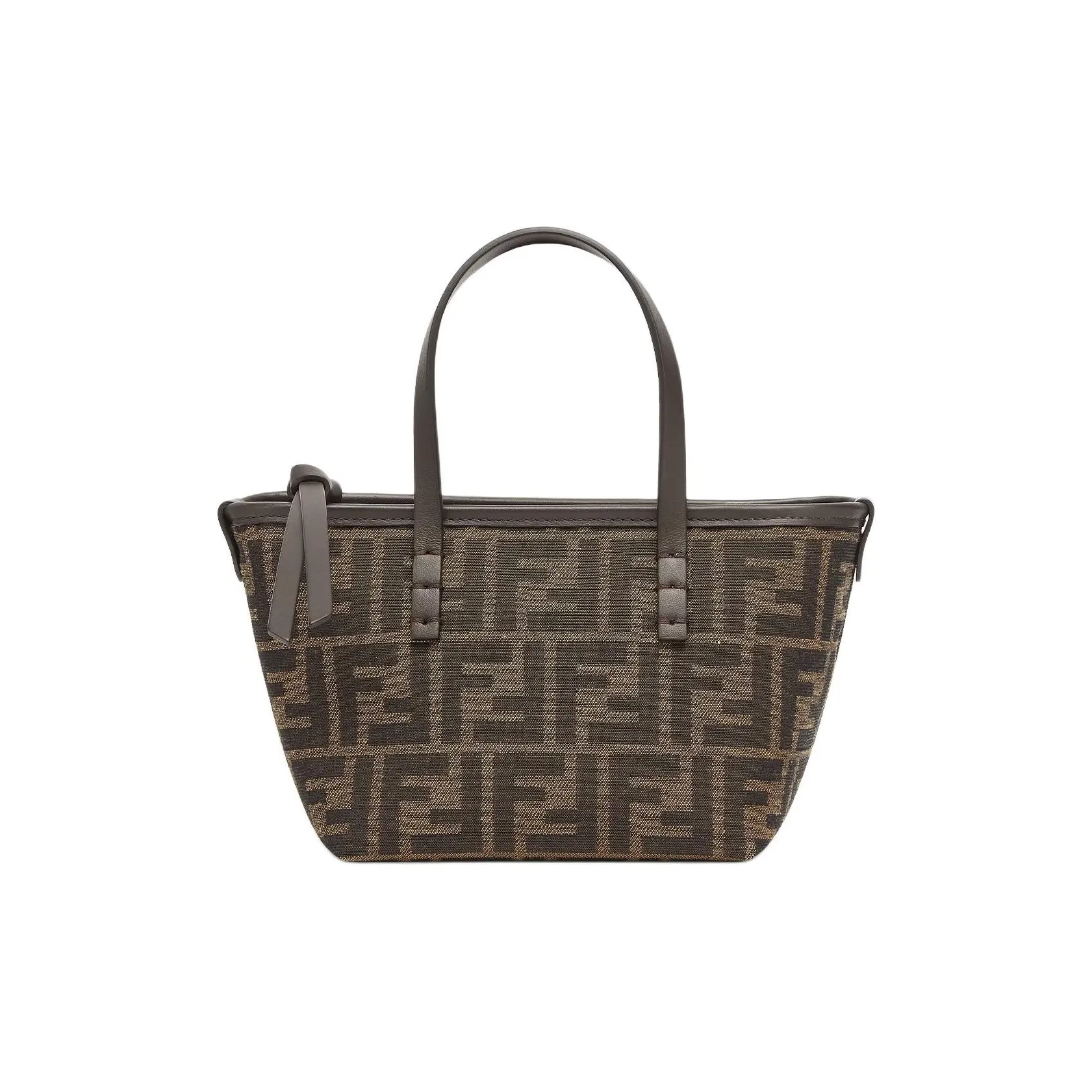 FENDI FF Calfskin Tote Bag Shopping Bag Shoulder Bag Crossbody Bag Mini Women's Brown