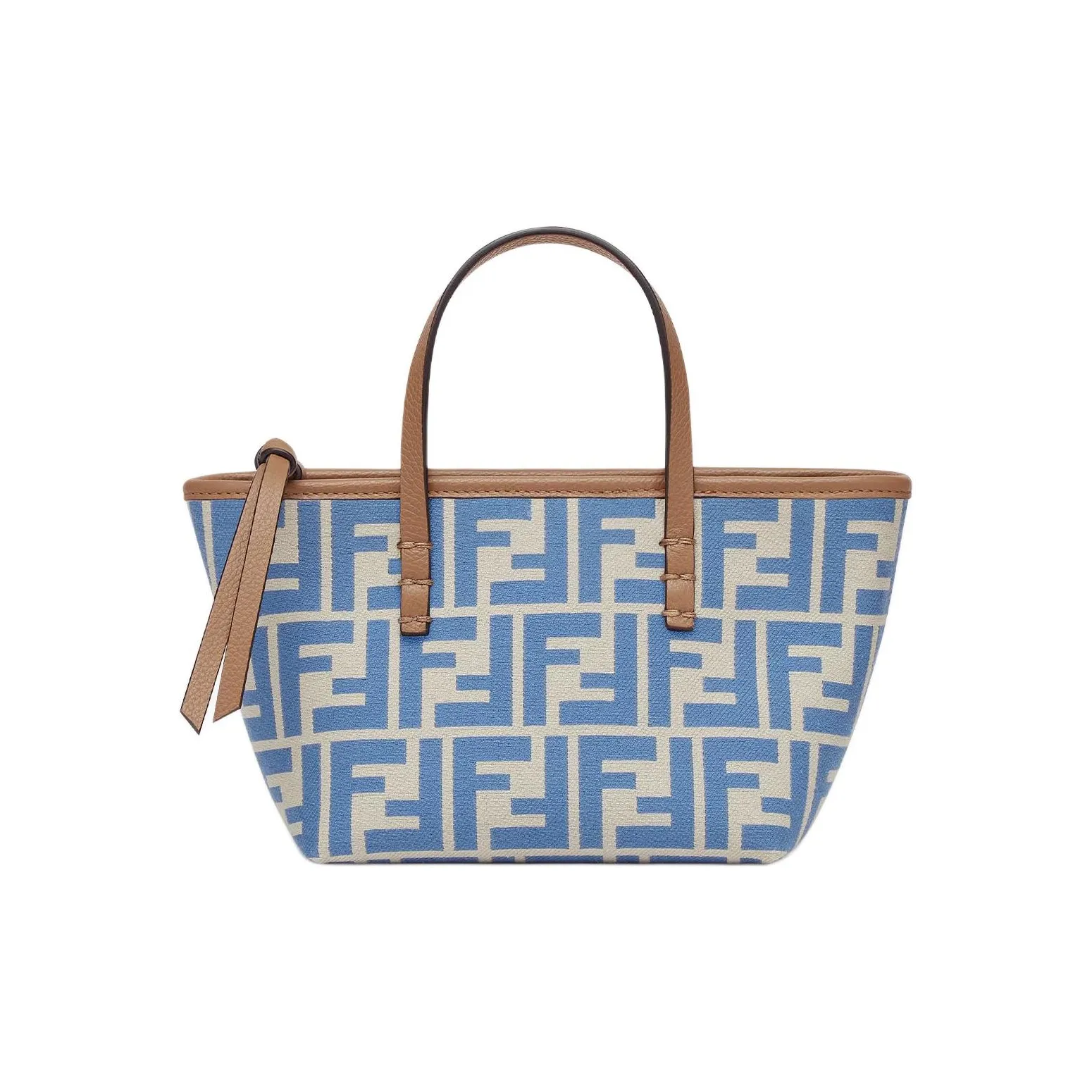 FENDI FF Calfskin Tote Bag, Shopping Bag, Shoulder Bag, Crossbody Bag Mini Women's Light Blue