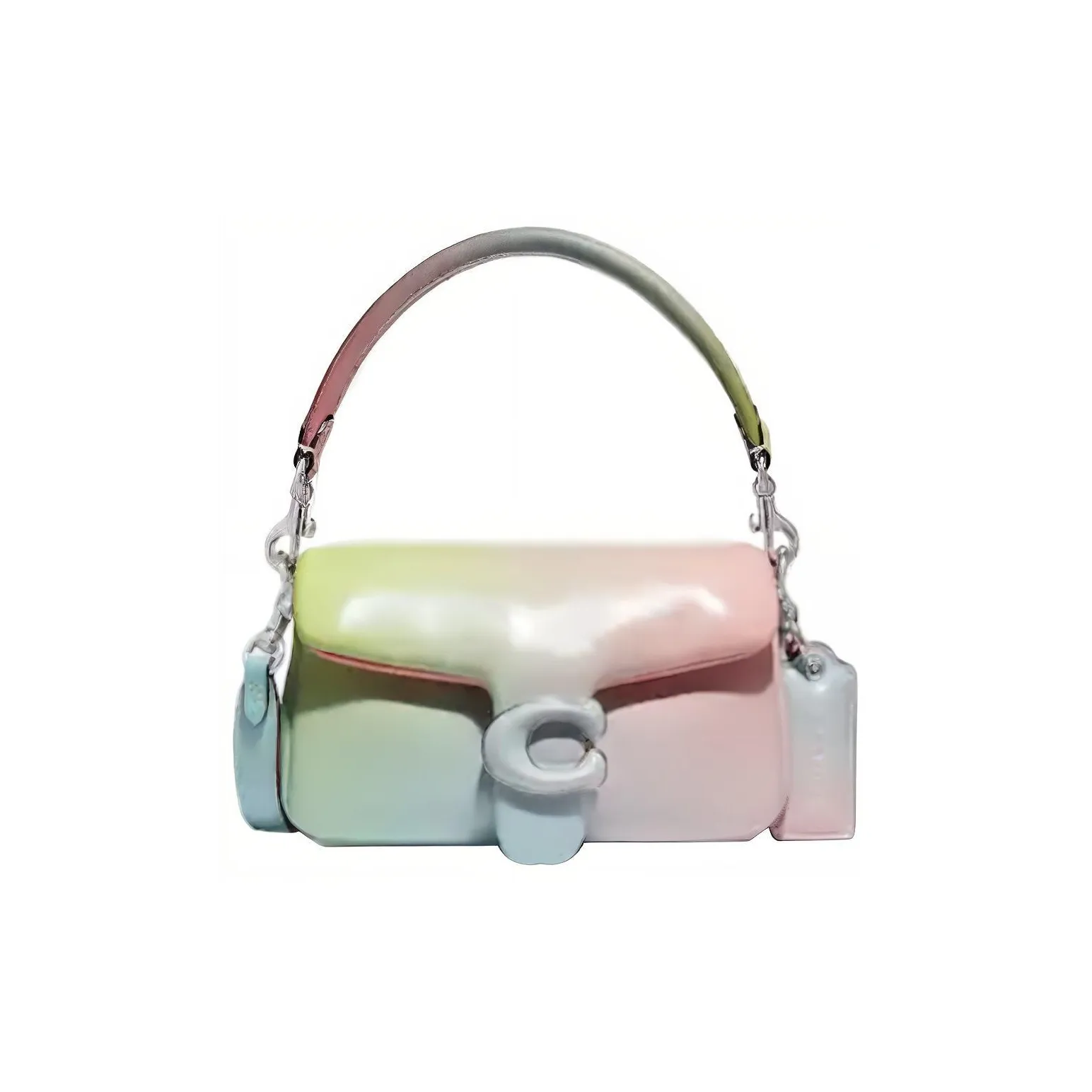 COACH Tabby Sheepskin Shoulder Bag, Crossbody Bag, Handbag Women's Blue Pink Green Multicolor