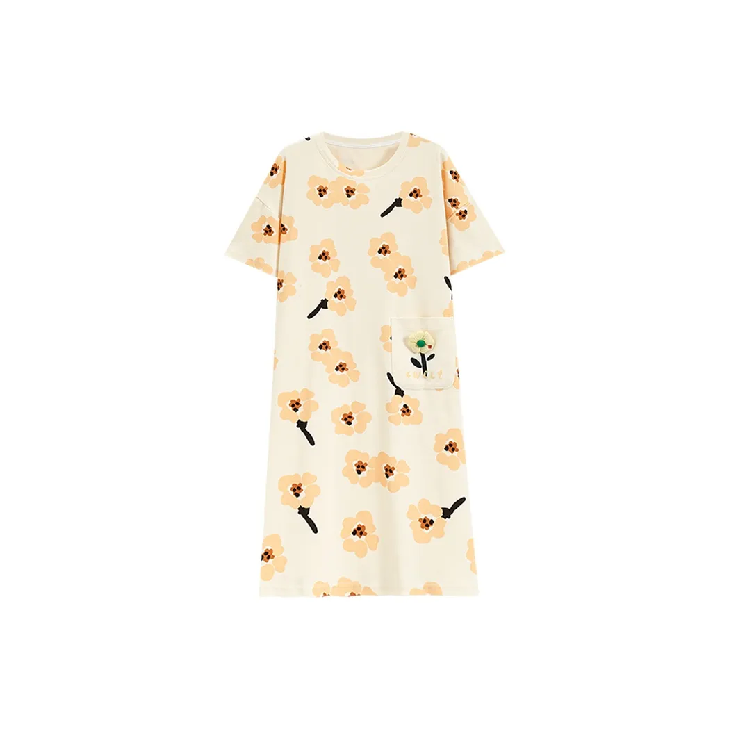 Tianmicat Nightgown Women's Custard