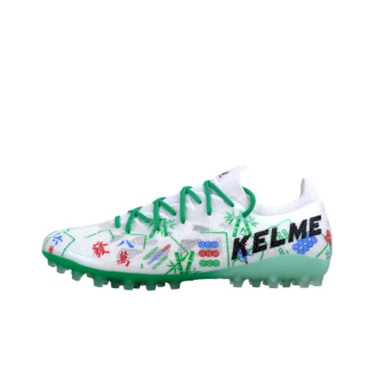 TLSS x KELME TF Шипы Искусственные Шипы Противоскользящие Устойчивые к Износу Футбольные бутсы Мужские Белые Зеленые