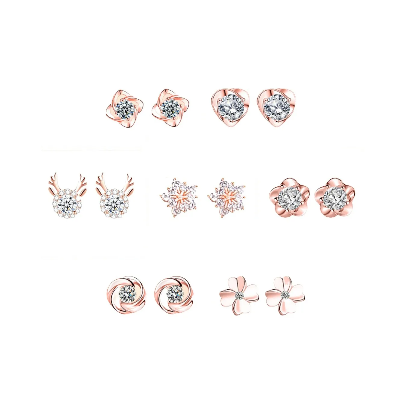 Серьги-гвоздики из серебра 925 пробы DJIN женские