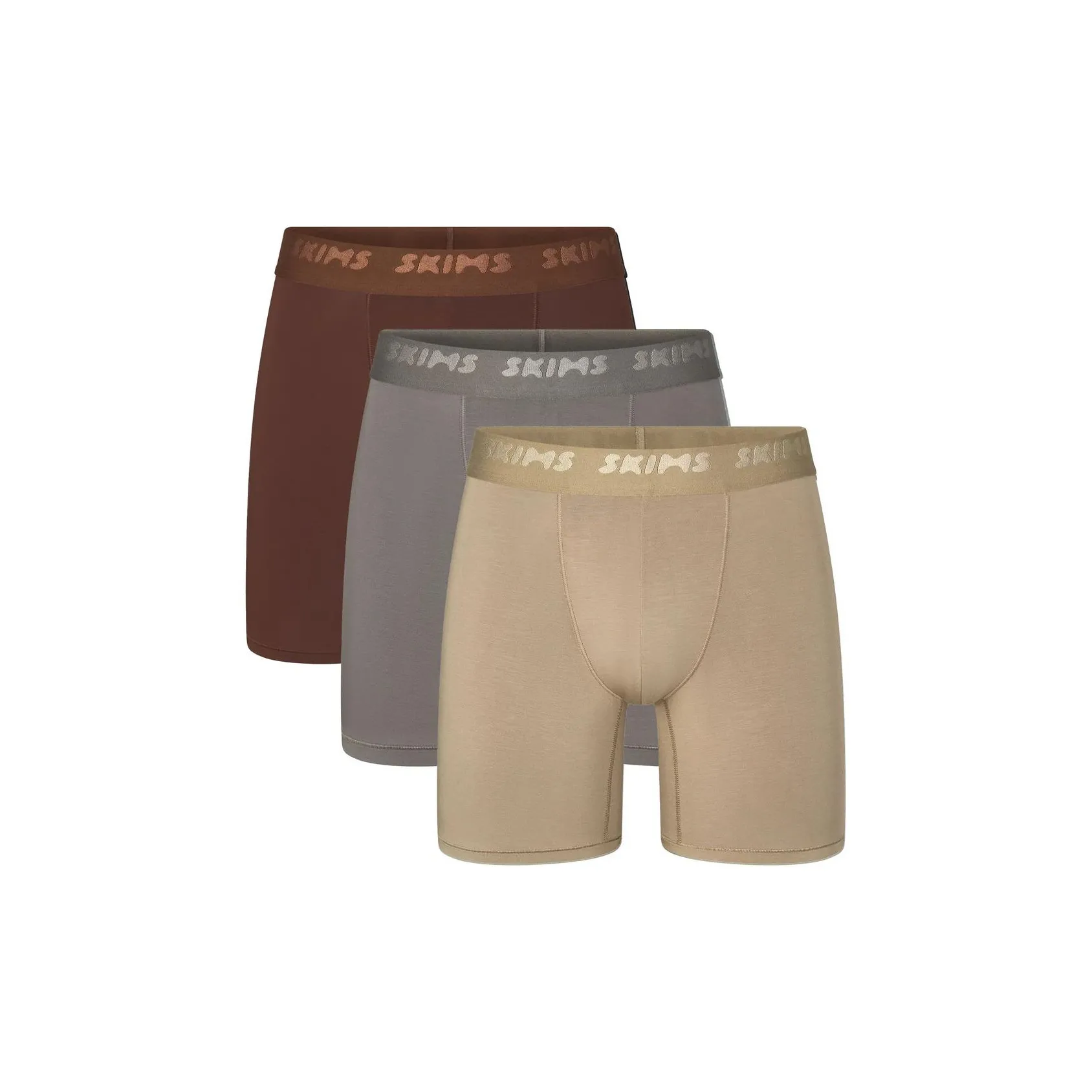 SKIMS Эластичный MENS 5' Боксер Brief 3 шт Мужское нижнее белье 3 шт Пустыня MULTI Пустыня Многоцветный