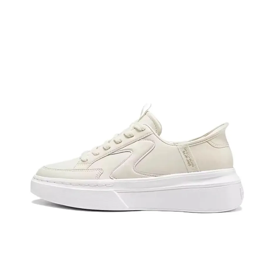 Skechers Court Classics Амортизация Дышащий Поддерживающие Низкие Кроссовки для скейтбординга Женские Экрю