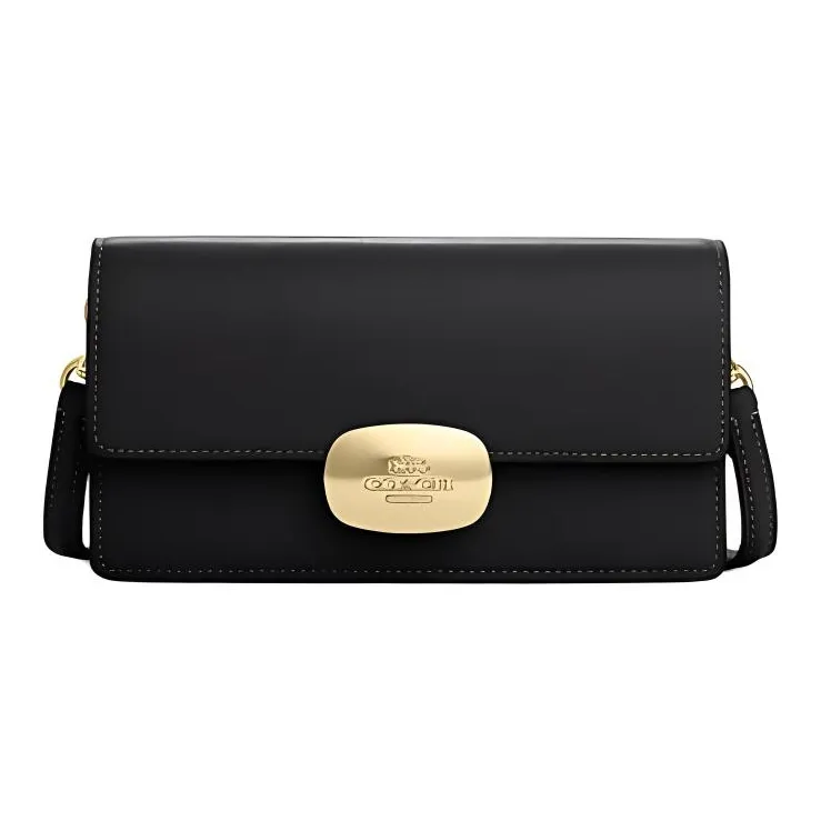 COACH Eliza Cow Leather Shoulder Bag Crossbody Bag Small Size Women's Black