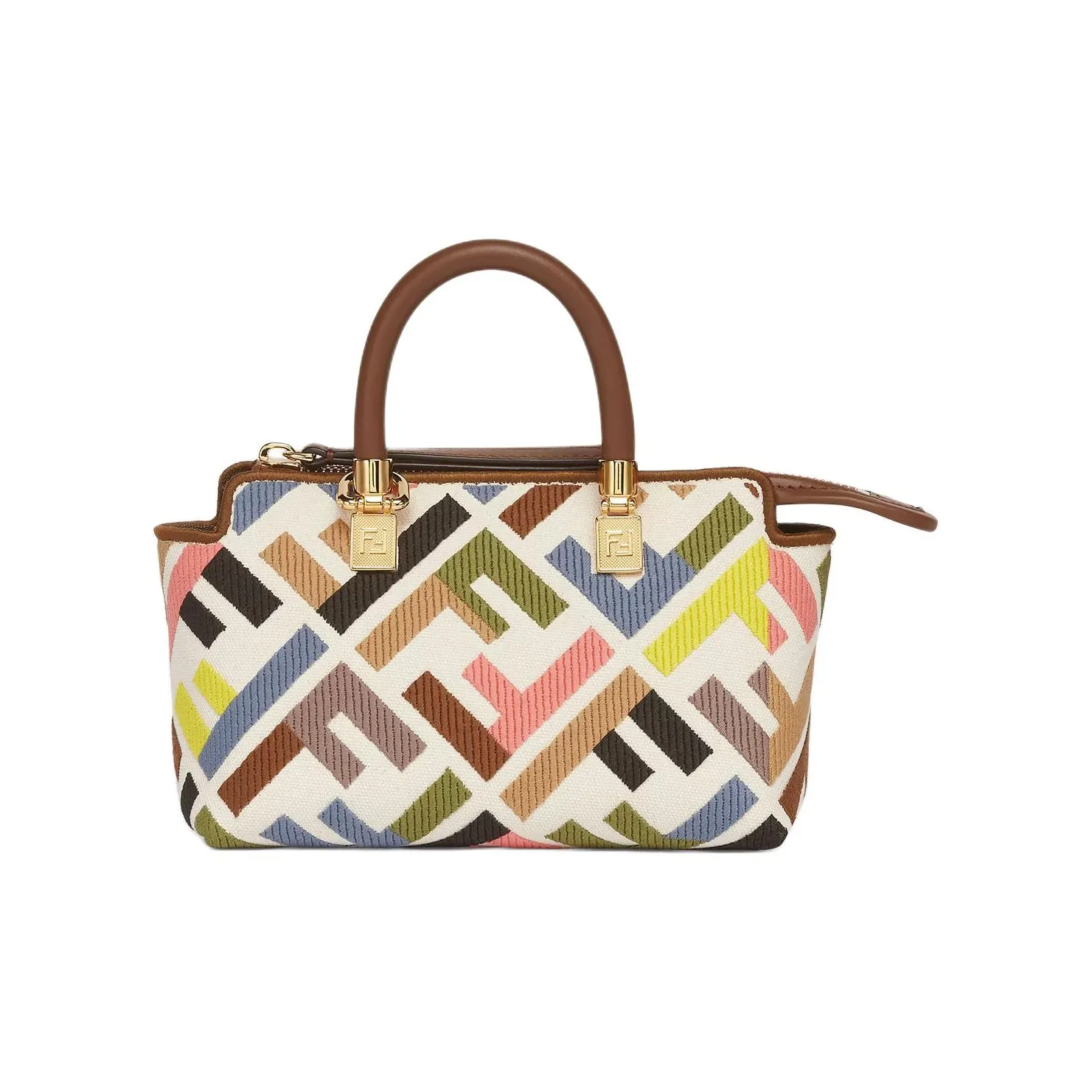 FENDI By The Way Series Embroidered Canvas Handbag Shoulder Bag Crossbody Bag Mini Women's Multicolor