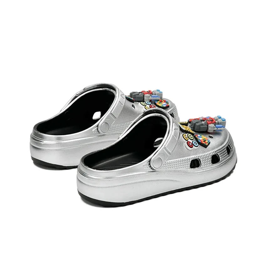 OUBT Children's King Robot Theme Platform Clogs Unisex Silver