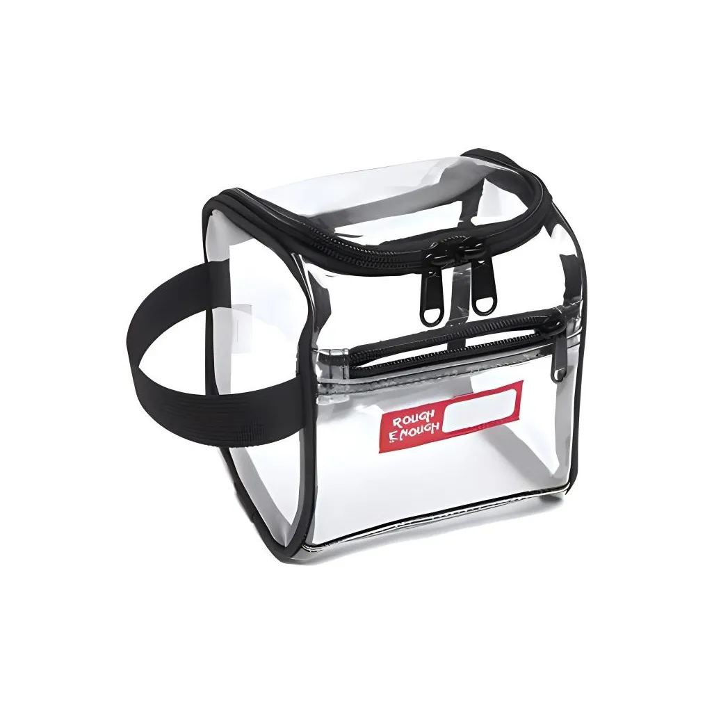 Rough Enough PVC Handbag Storage Bag, Small Square Bag, Makeup Bag, Toiletry Bag Mini Unisex Transparent
