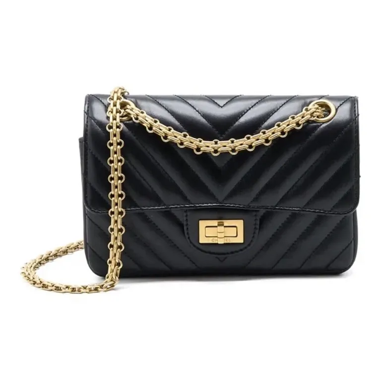 CHANEL Wrinkled Cow Leather Mouth Cover Bag Chain Crossbody Bag Shoulder Bag Mini Women's Black