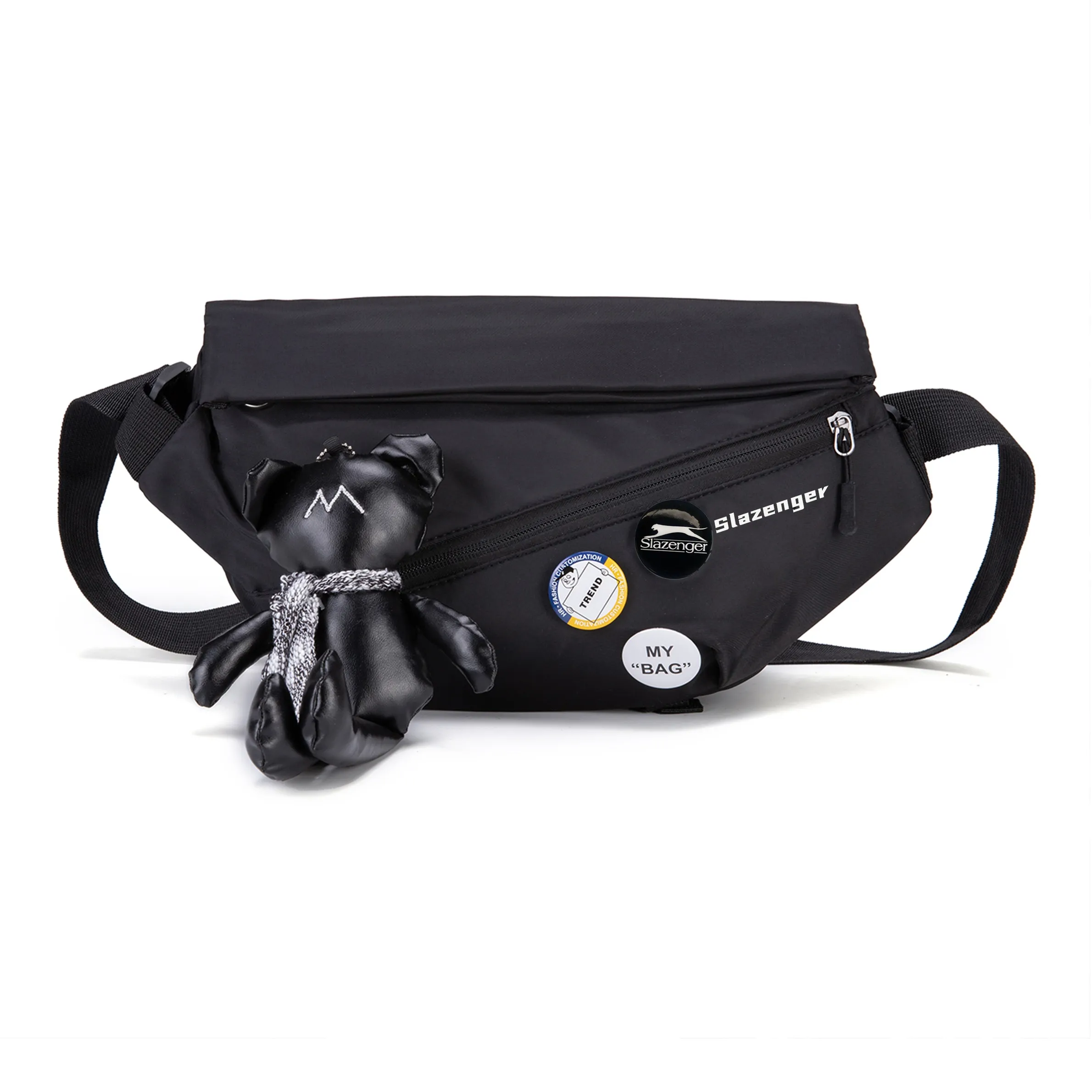 Slazenger Нейлоновая ткань Съемная кукла Значок Бананка Сумка через плечо Сумка Sling Средний Унисекс