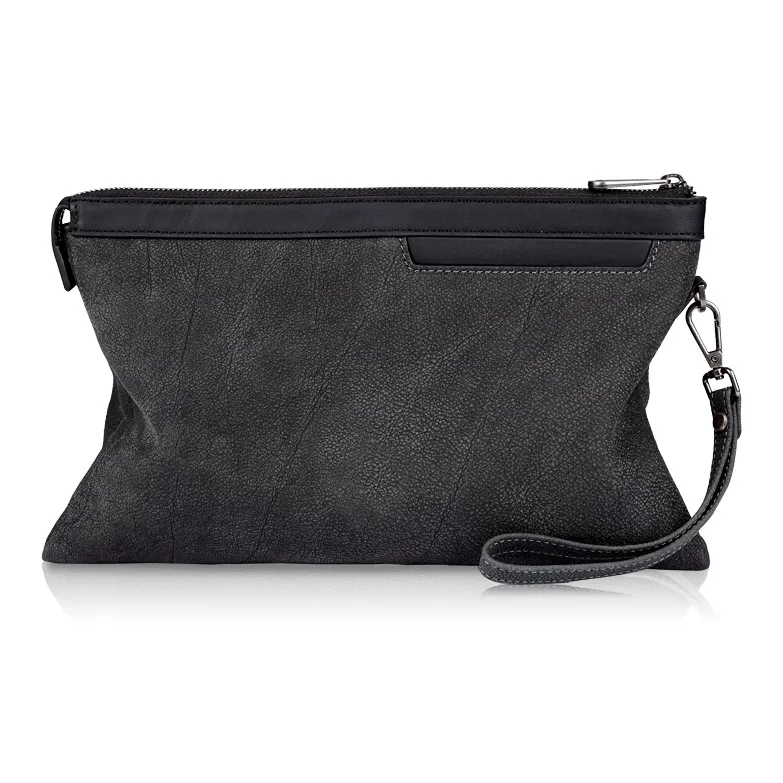 PABOJOE Сумка на запястье из натуральной коровьей кожи стандартная мужская черная