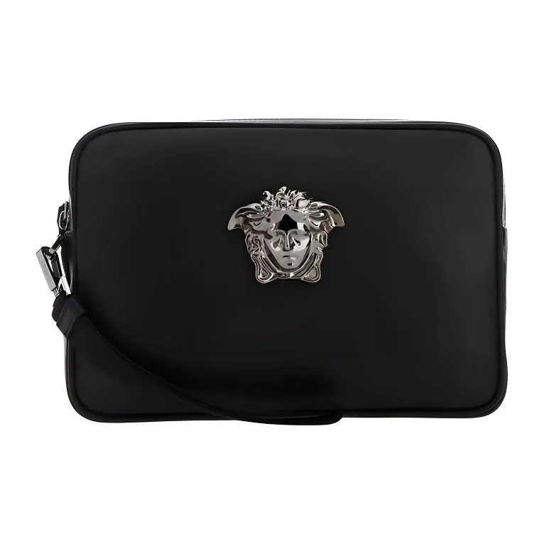 VERSACE Cow Leather Clutch Regular Men's Black
