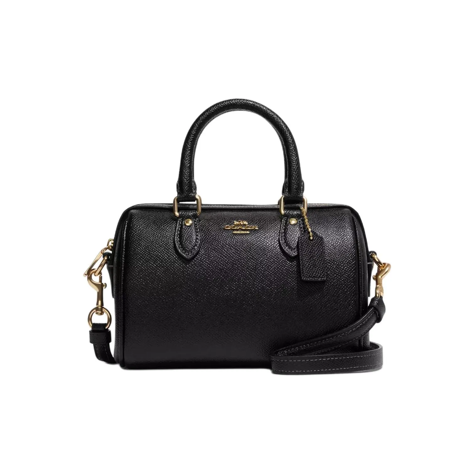 COACH Rowan Recycled Leather Handbag Shoulder Bag Crossbody Bag Small Size Women's Black