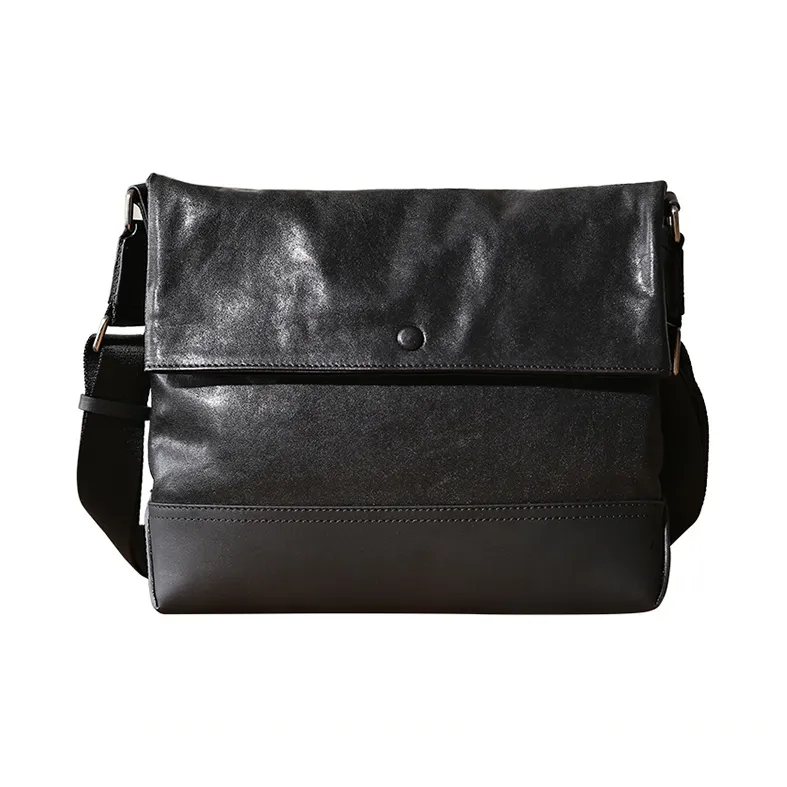 DOSRFINI Сумка через плечо из коровьей кожи мужская черная