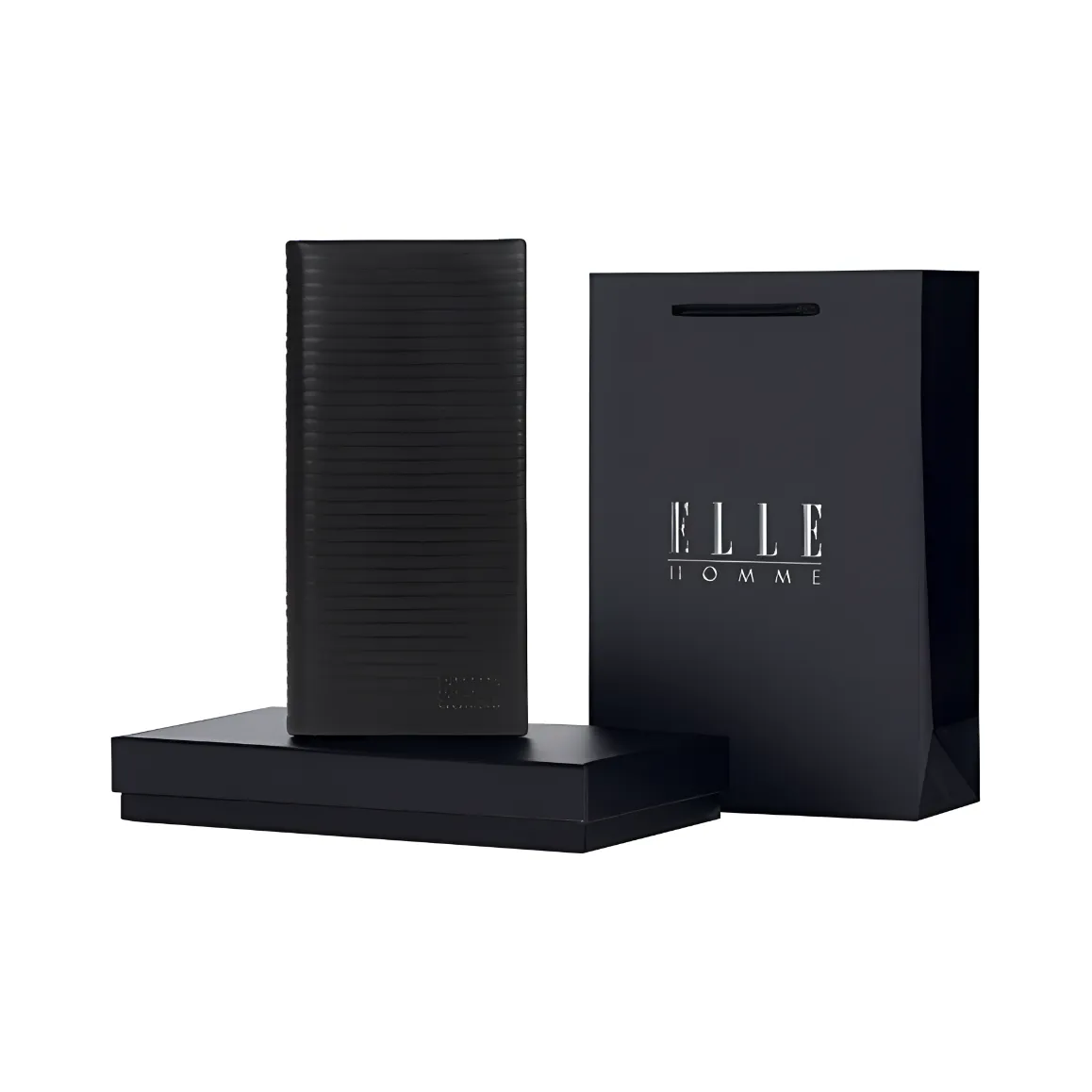 ELLE HOMME Genuine Leather Wallet Regular Men's Solid Color