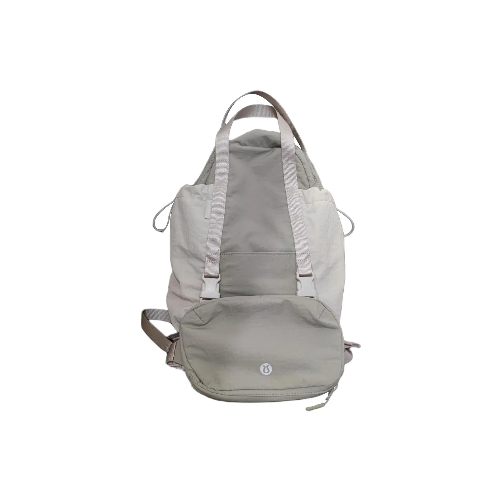 Lululemon Nylon Backpack Unisex Linen With White And Beige