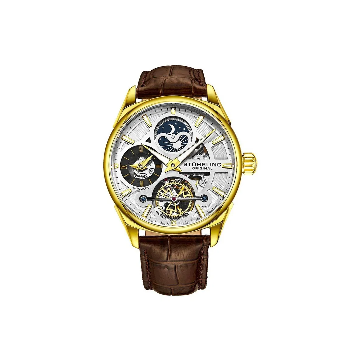 STUHRLING Автоматический Механический Часы для Мужчин 43 мм Скелет