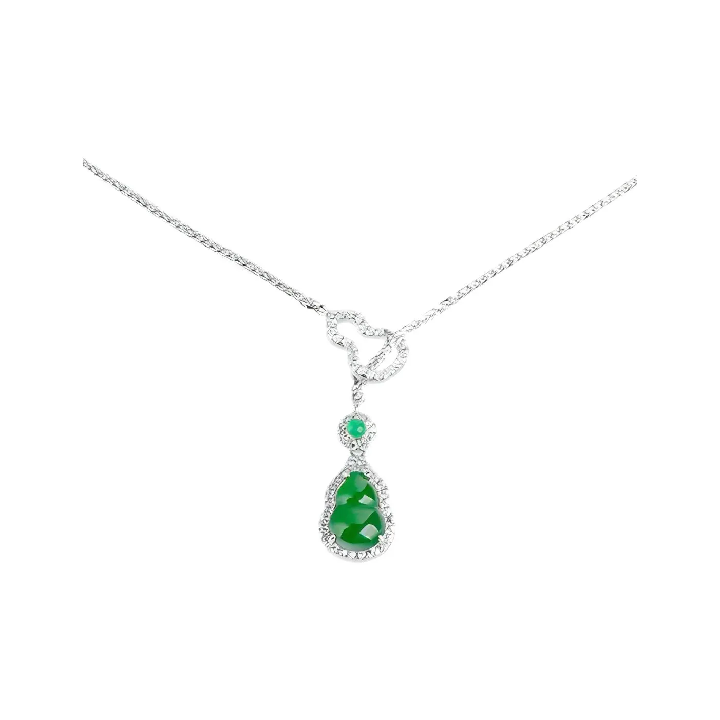 Artisan Lock Heart Jade Glutinous Jade Necklaces Women's