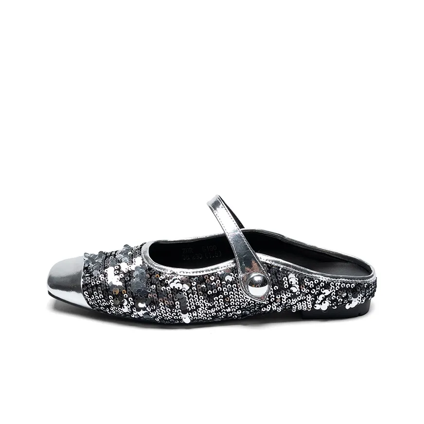 ZHR Vibram Sole Sequins Wrap toe Slippers Women's