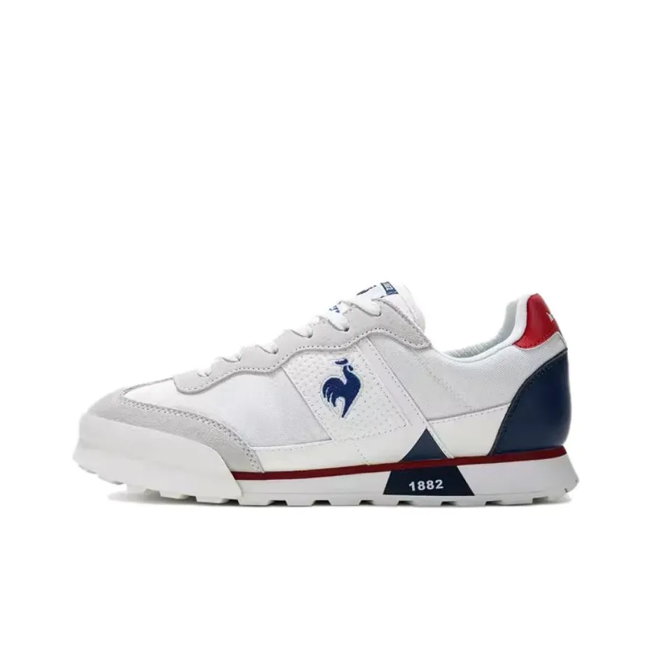 Le Coq Sportif Slip-resistant Abrasion-resistant Low-top Casual Shoes Men's White Blue Red Л Кок Спортив Антислип Резистентный Низкий Топ Повседневная Обувь Мужская Белый Синий Красный