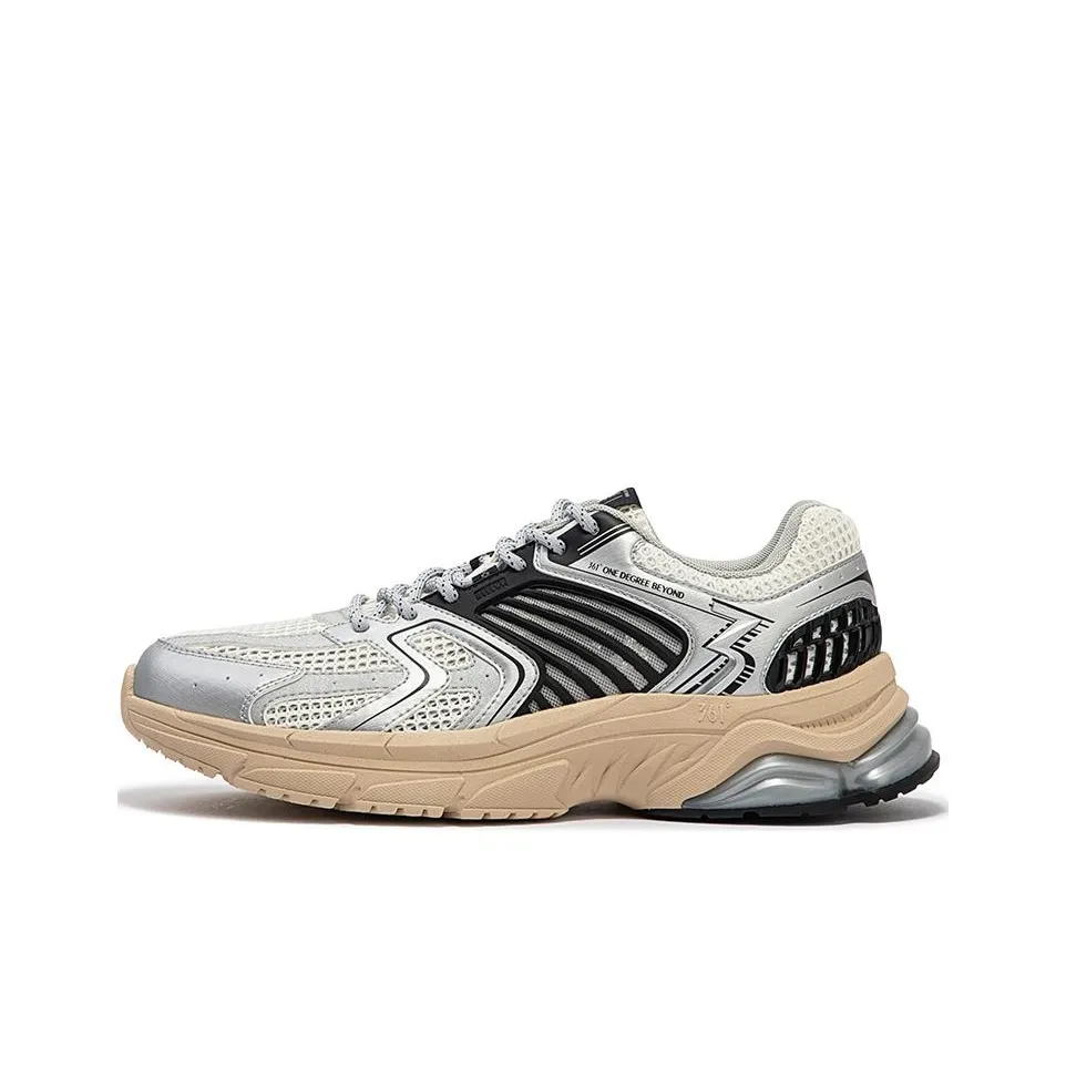 361° Год Кольцо SE Противоскользящий Низкий Топ Толстая Подошва Кроссовки Мужские Серебристо-Черные