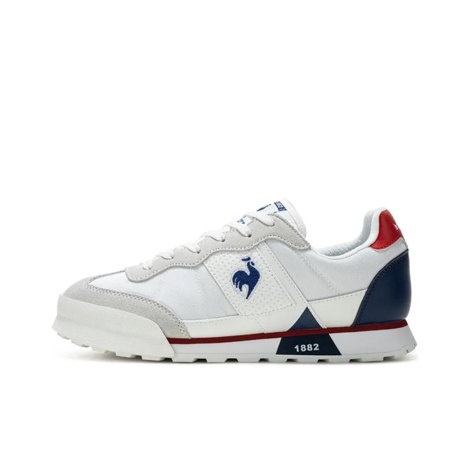 Le Coq Sportif Slip-resistant Abrasion-resistant Breathable Low-top Casual Shoes Women's White Red Blue Л Кок Спортив Антислип Устойчивый к истиранию Дышащий Низкий Верх Повседневная Обувь Женская Белый Красный Синий