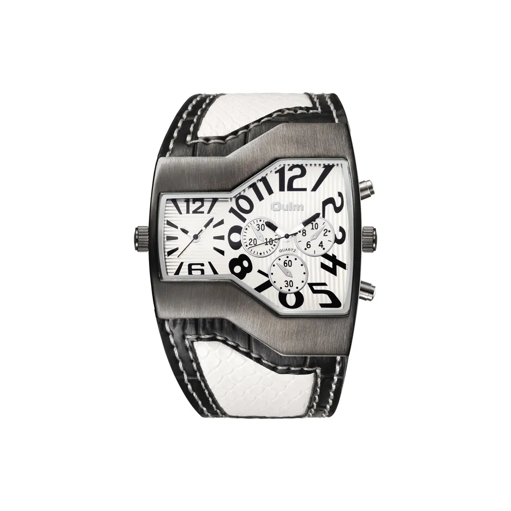 Oulm Кварцевый механизм ремешок из полиуретана часы для мужчин белый циферблат