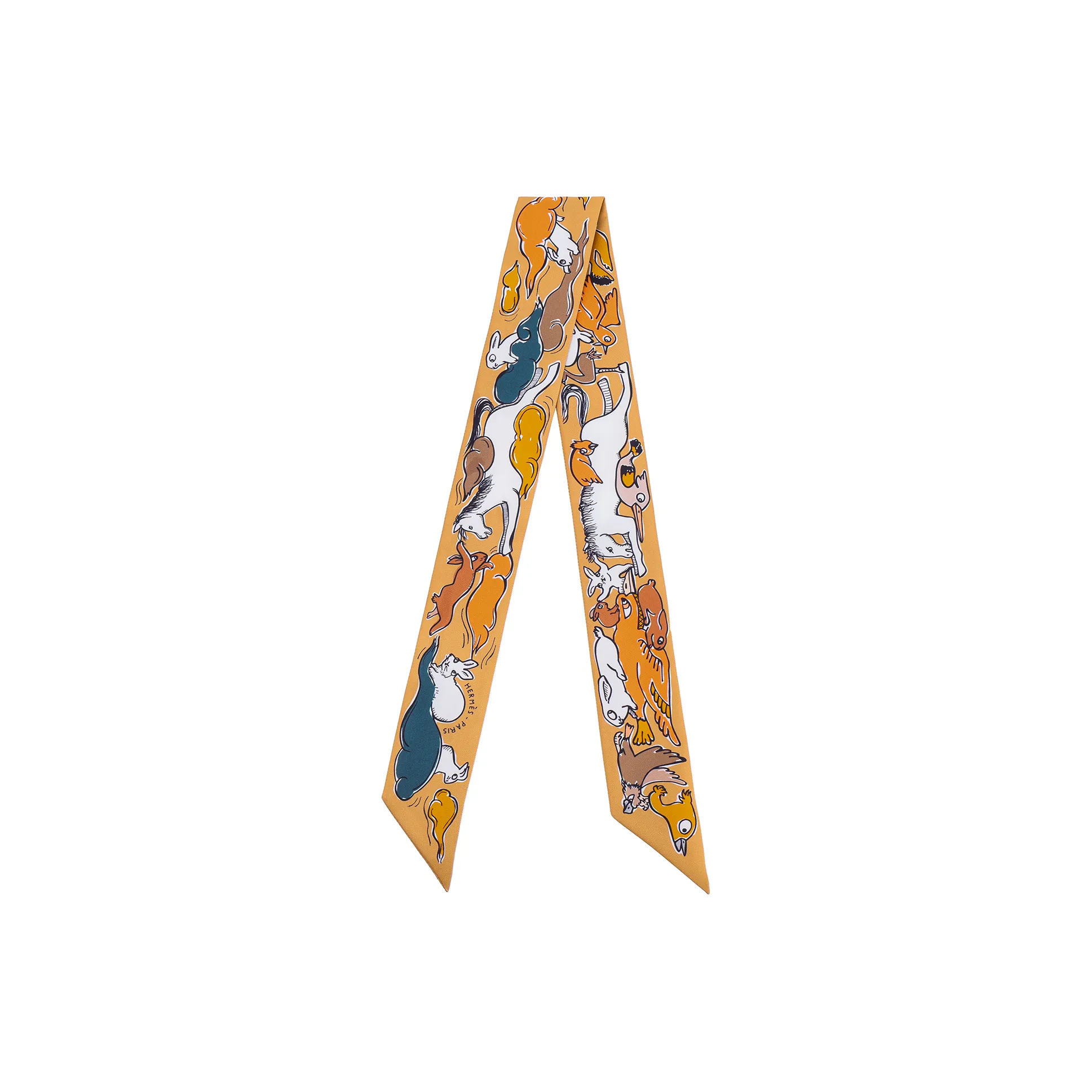 HERMES Silk Scarves Unisex Yellow