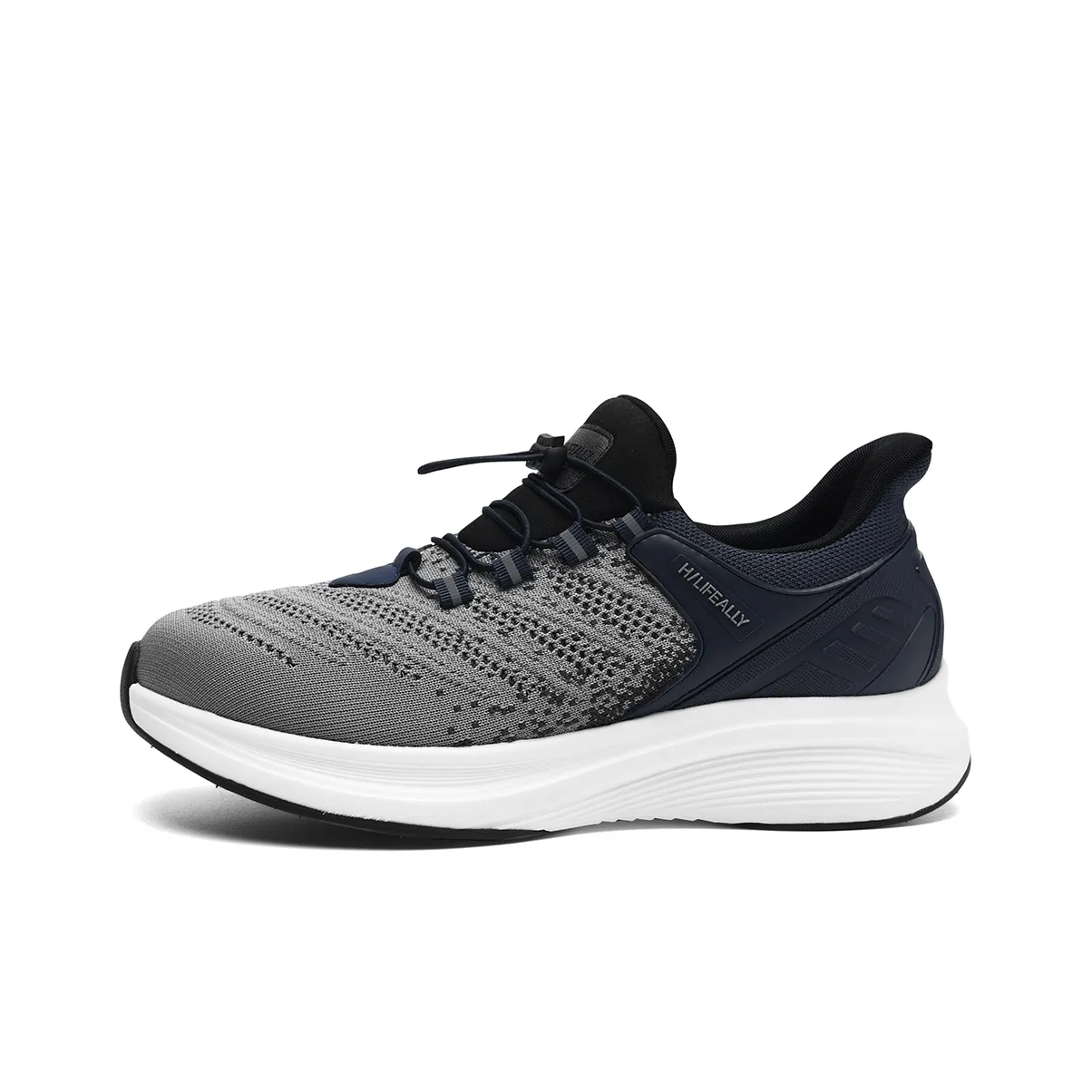 HLA Men's Shoes New Arrival Casual Shoes Platform Breathable Flyknit Shoes Abrasion Resistant Lace Free Men's Shoes