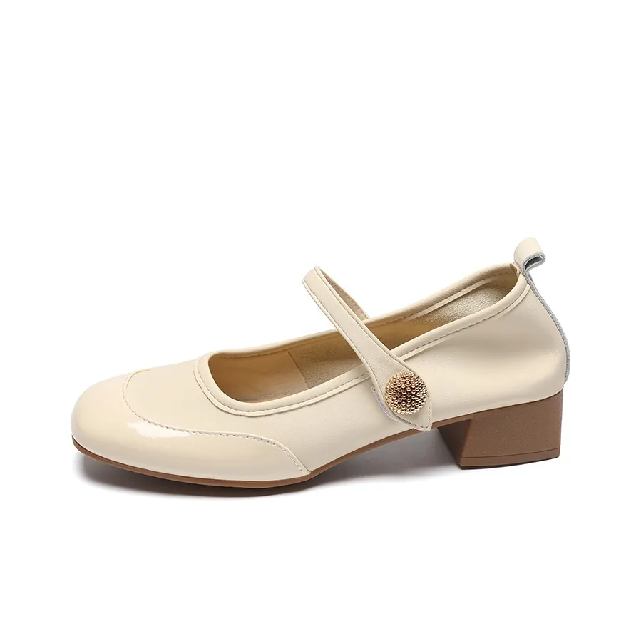 ZHR Квадратный каблук Mary Jane обувь 3,5 см женская