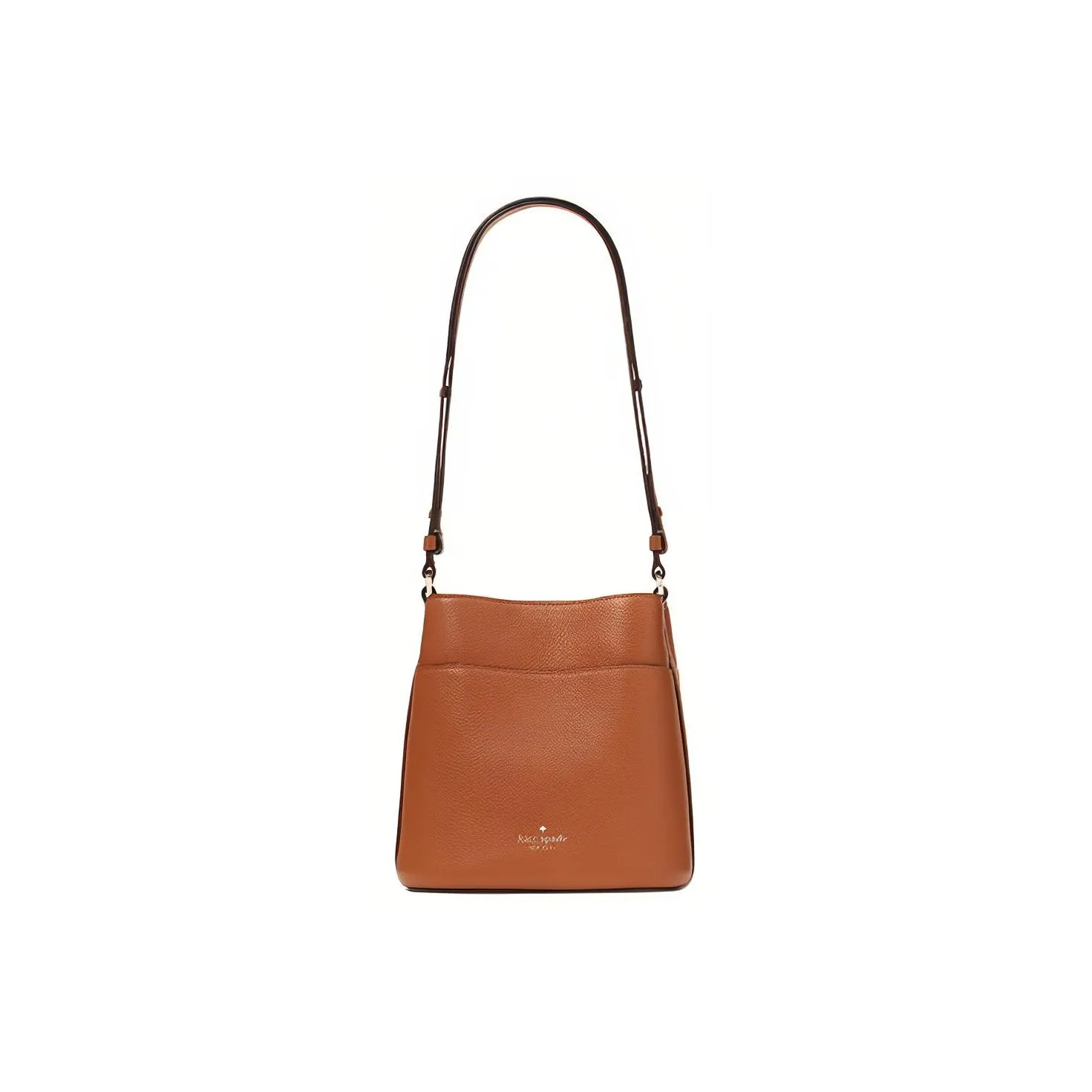 Kate Spade Leila Cow Leather Bucket Bag, Handbag, Shoulder Bag, Crossbody Bag Trumpets Women's Brown