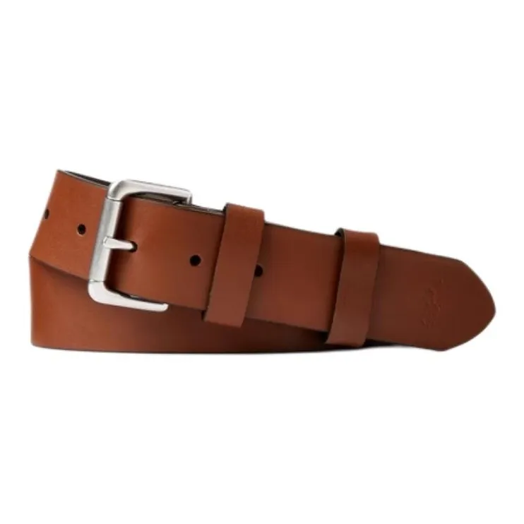 Polo Ralph Lauren Concave Pattern Кожаные ремни Мужской Коричневый Ширина 3,8 см