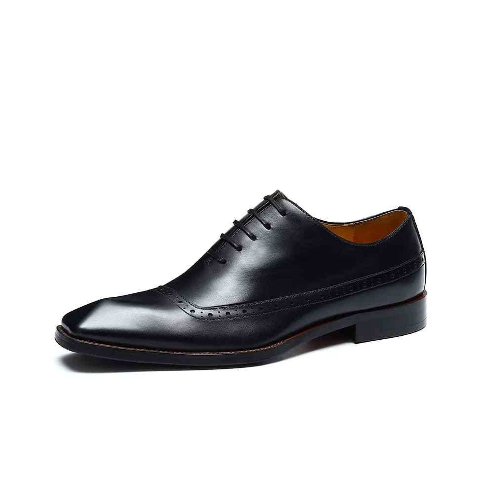 ASTON M.JAZZ Dress Shoes Men's Low Top Black/Gray/Yellow Brown