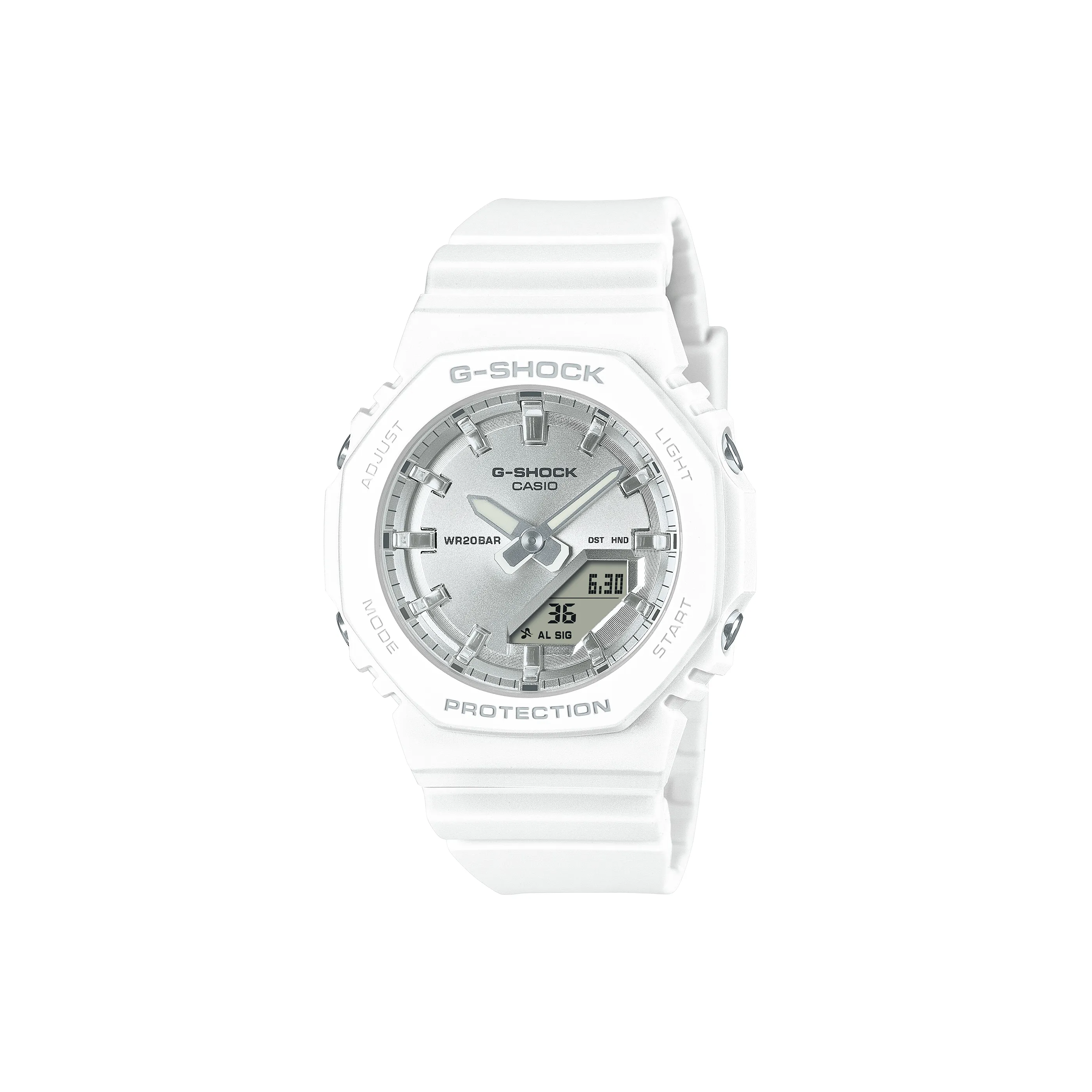 CASIO Кварцевый Movement Женские Часы Liquid Crystal/Analog Dual Display Series 46mm*40,2mm*11,2mm Серебряные