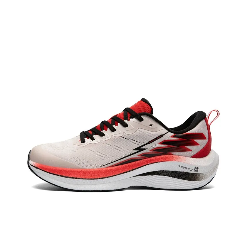 LPMX Cushioned Slip-Resistant Breathable Lightweight Low-Top Running Shoes Men's Red Black