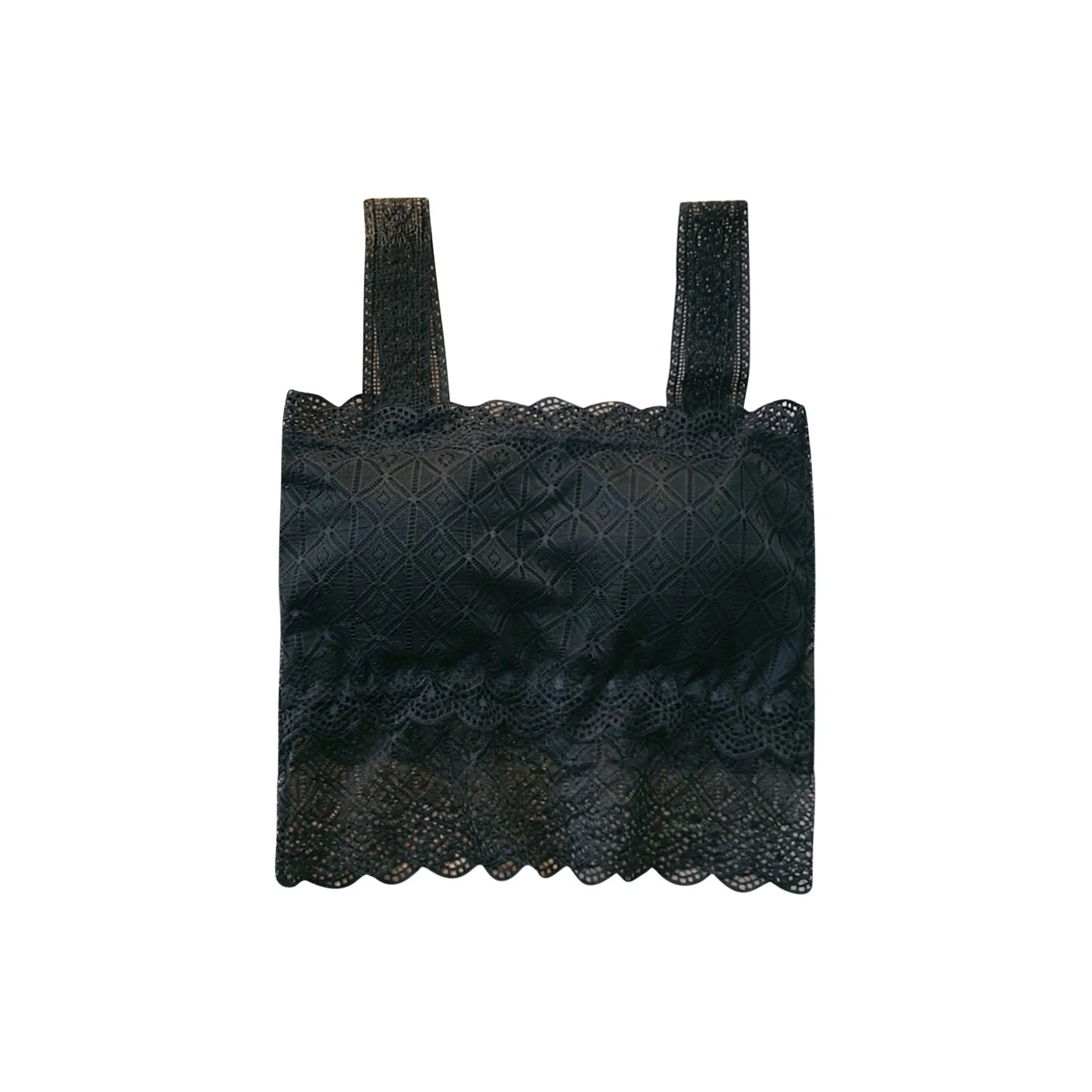 Flowers in water С вкладышами Черный Женские Бюстгальтеры