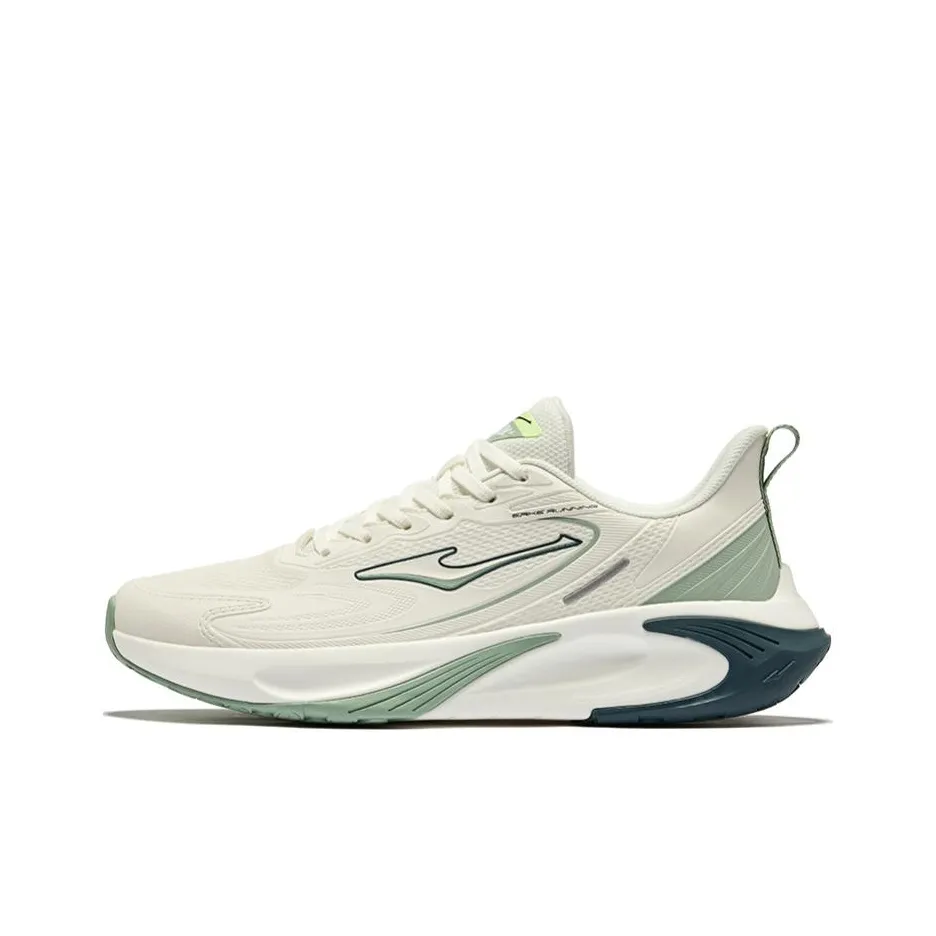 Erke Cushioned Wear-Resistant Breathable Low-Top Sprint Running Shoes Men's Microcrystal White Jade Green
