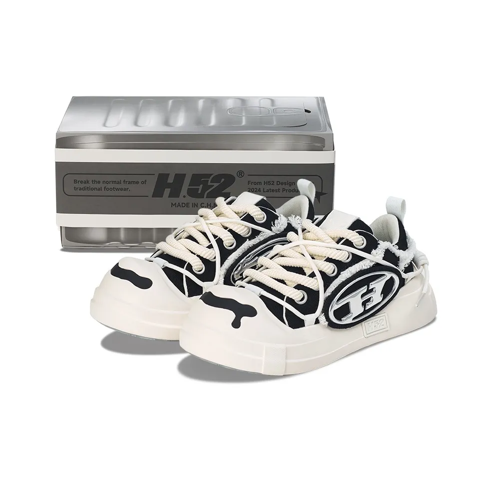 H 52 Slip Resistant Low Top Skateboard Shoes Unisex Black