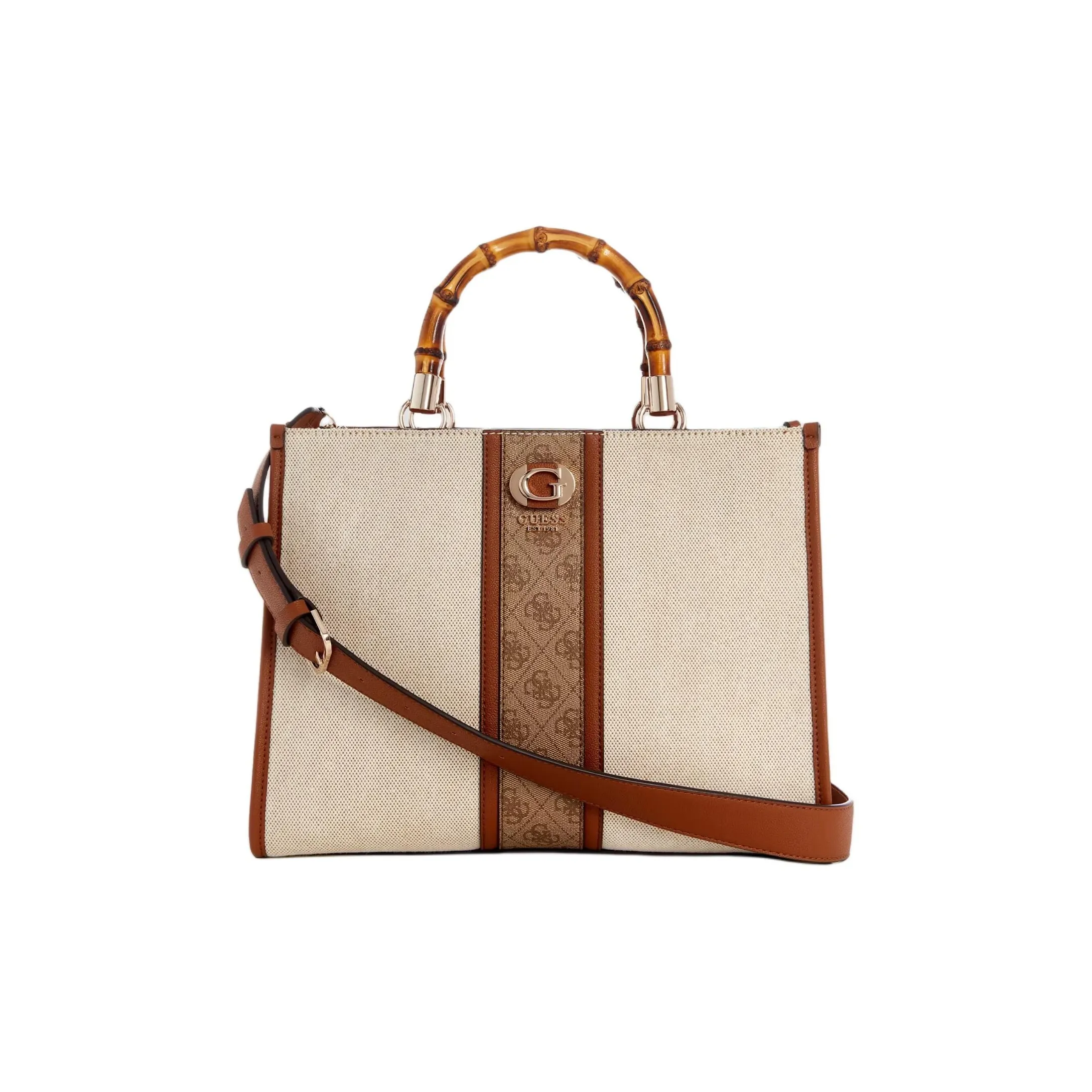 GUESS Canvas Bag, Shoulder Bag, Crossbody Bag, Handbag Women's Brown