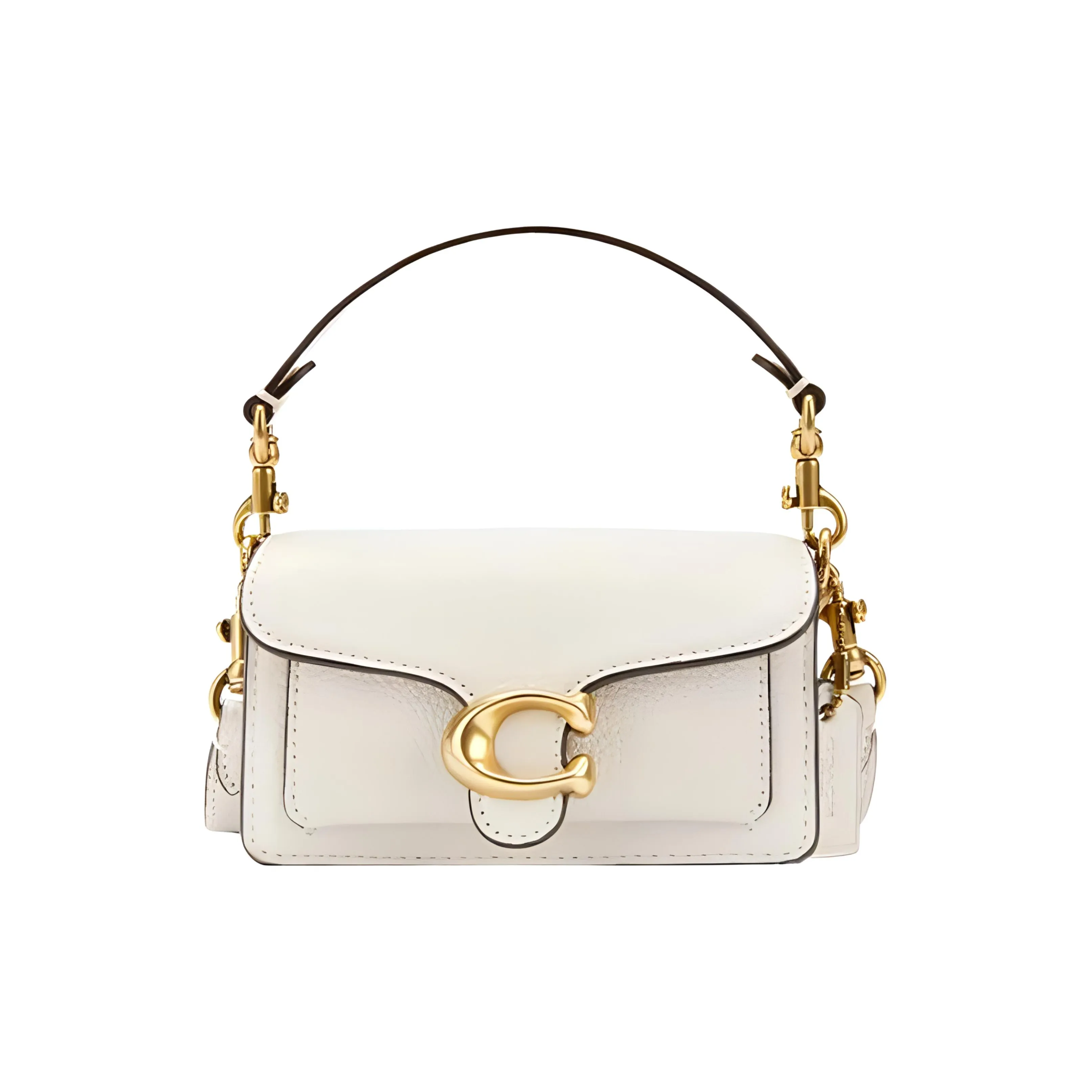 COACH Tabby Cow Leather Crossbody One Shoulder Handbags Small Size Women's Chalk White