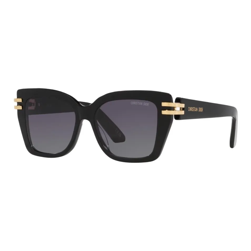 DIOR Acetate Irregular Shape Sunglasses Women's Black