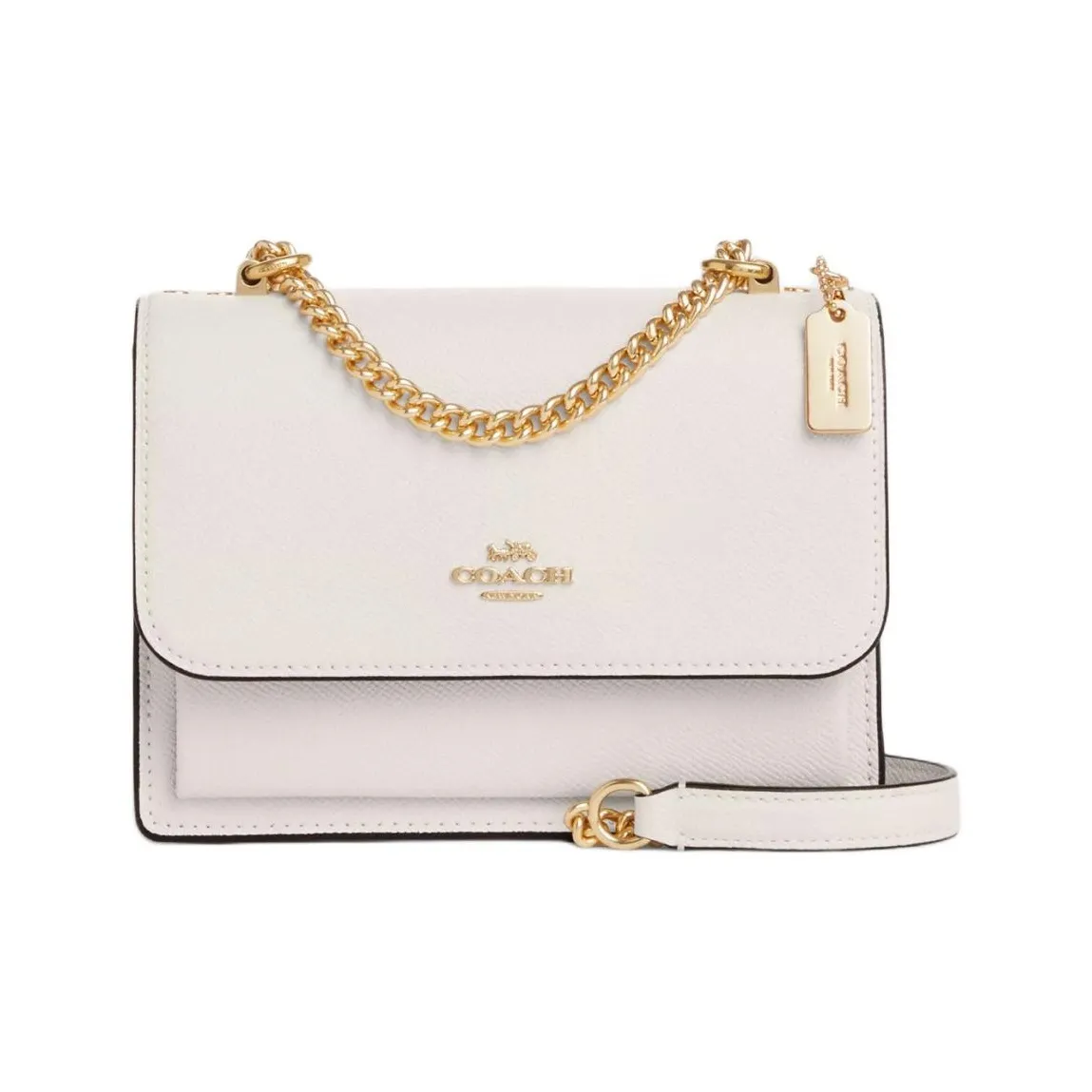 COACH Klare Cross Stitch Leather Trunk Bag Shoulder Bag Crossbody Bag Mini Women's Chalk White