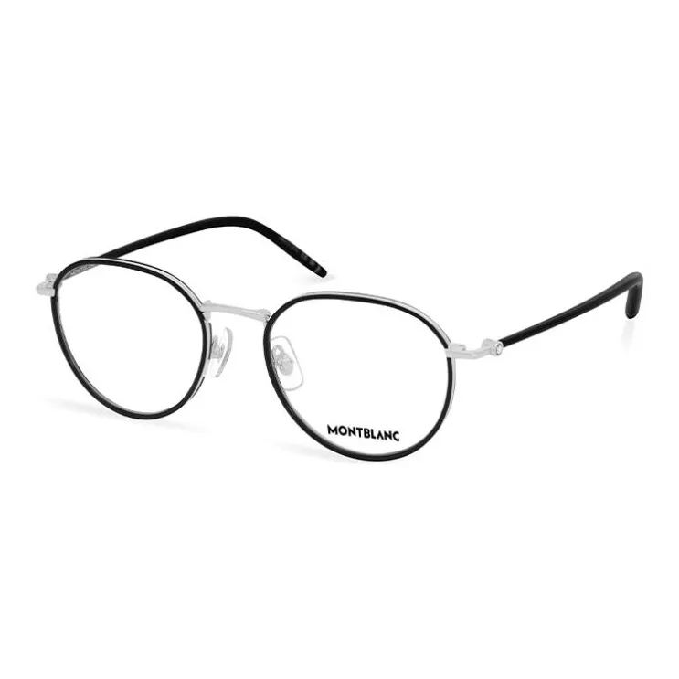 MONTBLANC Metal Round Eyeglass Frames Men's Black