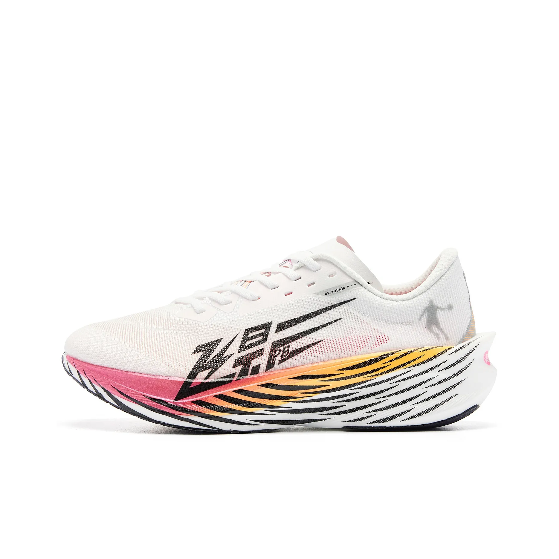 QIAODAN Flying Shadow PB4,0 Беговые кроссовки Низкий топ Jordan Белый Неон Розовый Мужской