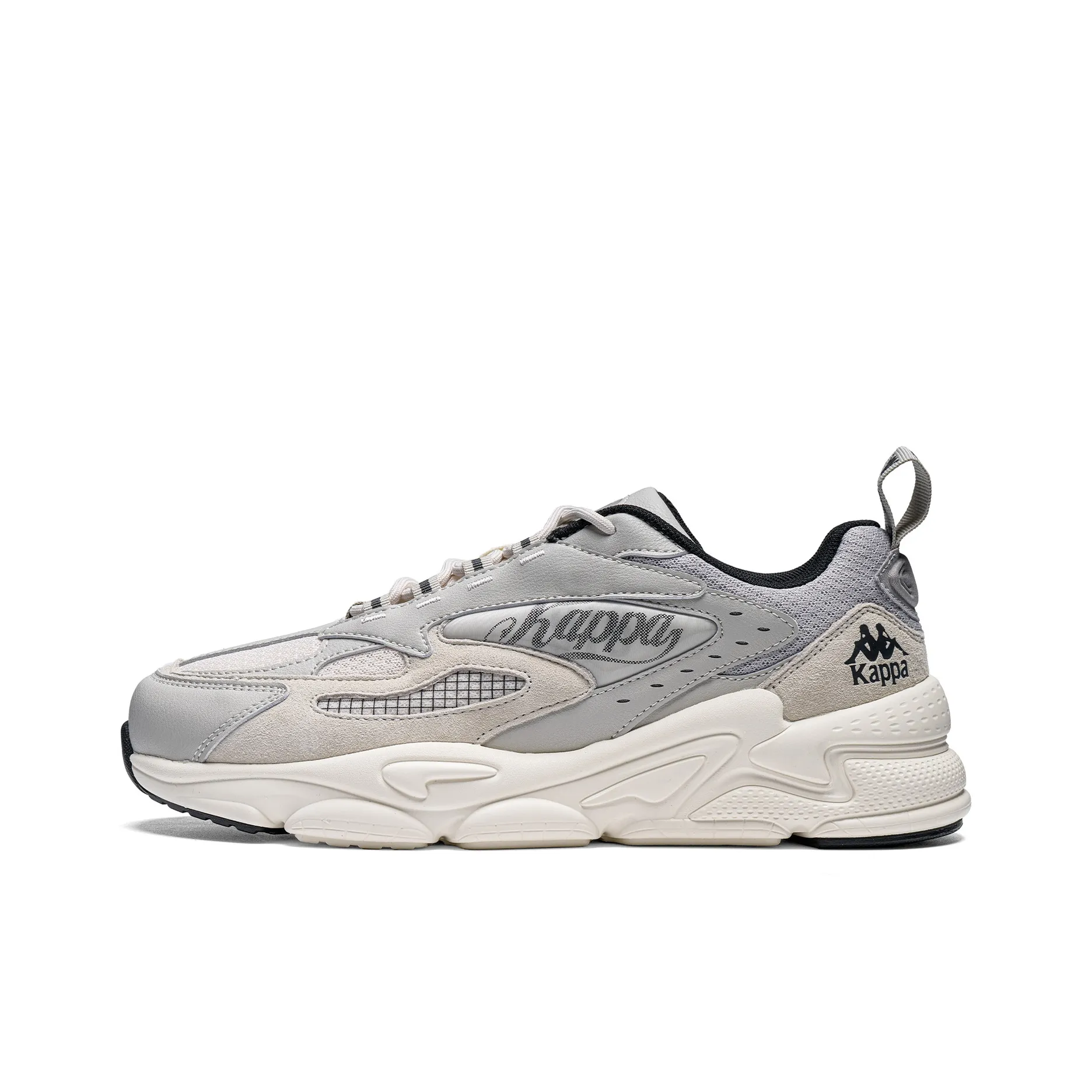 Kappa Anti Slip Wear Resistant Low Top Chunky Sneakers Unisex Cool Gray