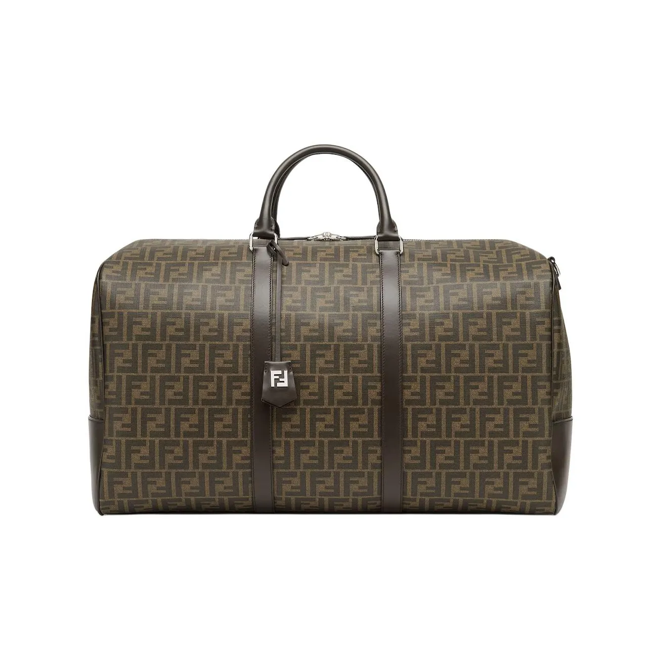 FENDI Leather Travel Bag Large Size Men
s Brown