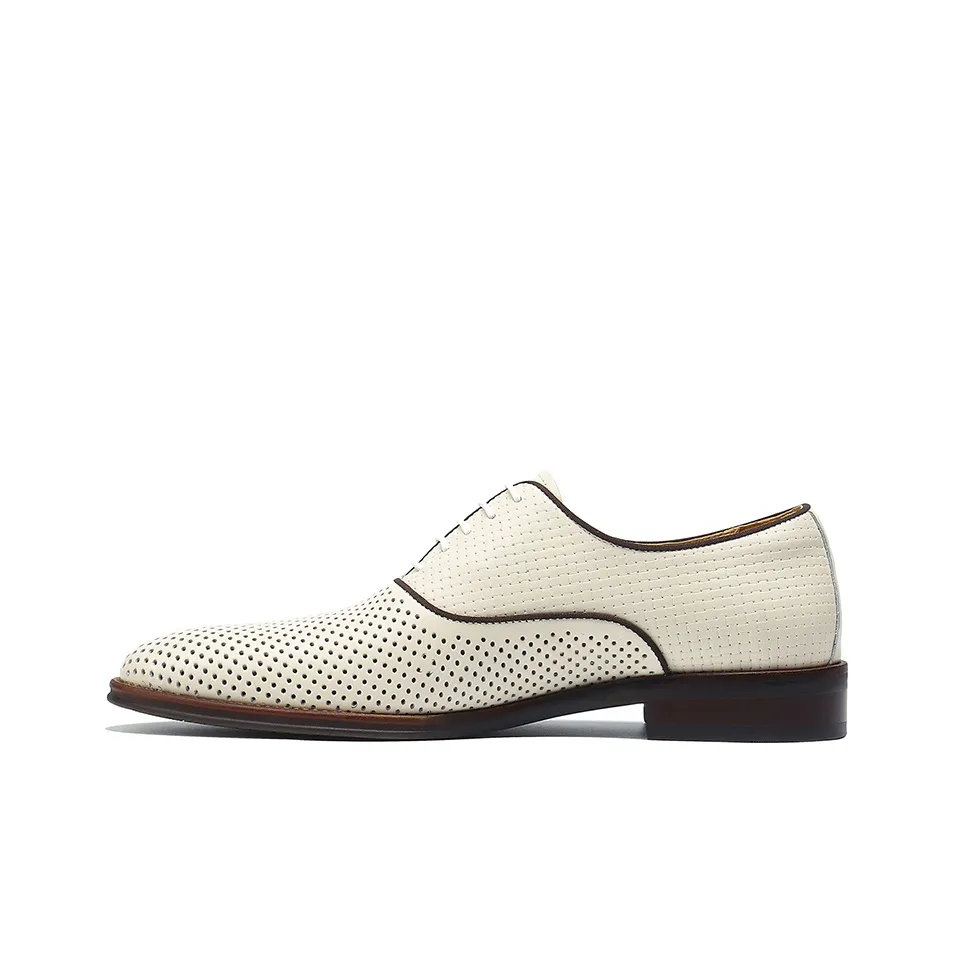 ASTON M.JAZZ Dress Shoes Men Low Top Ecru/Black/Brown